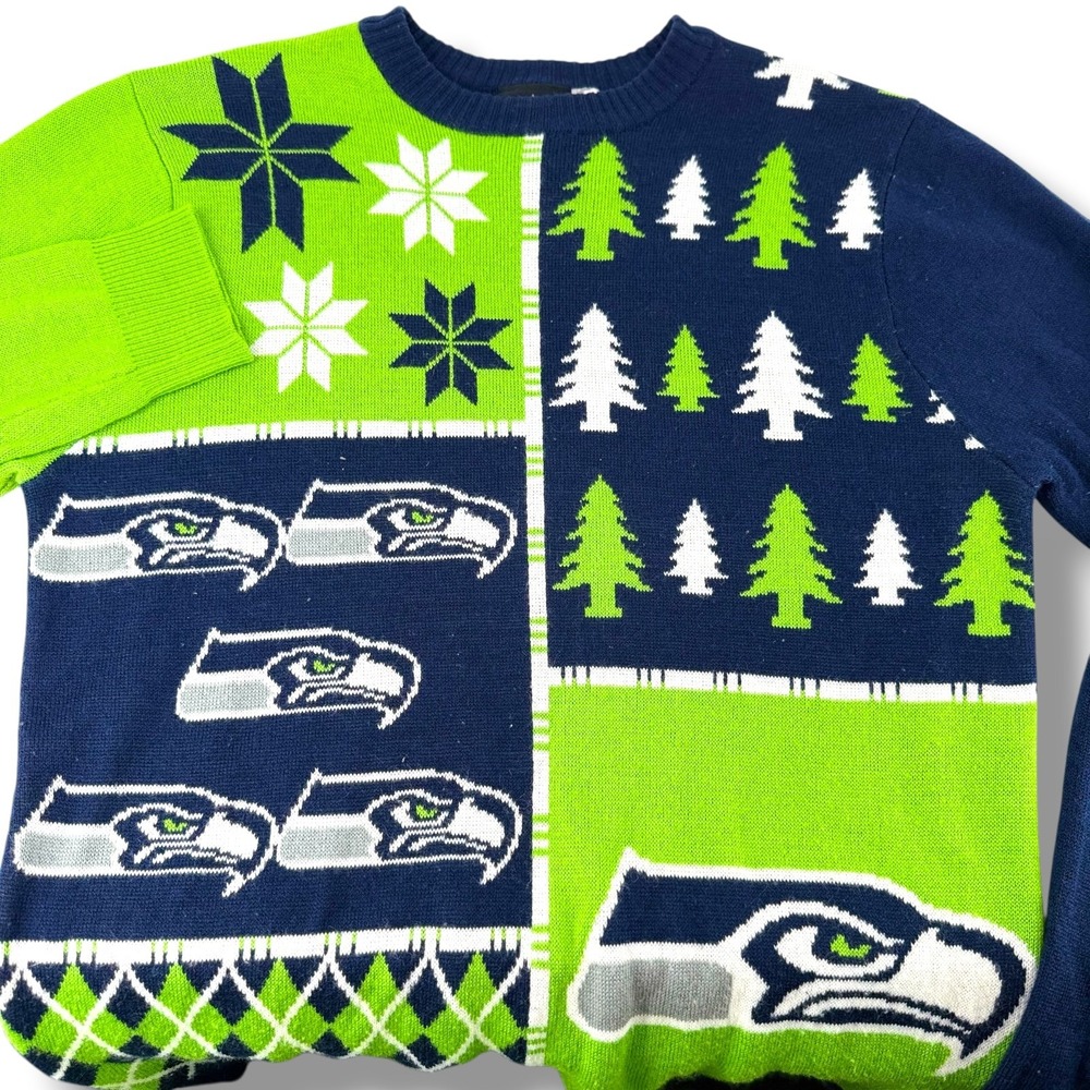 NFL Seattle Seahawks Forever Collectibles Ugly Christmas Sweater Mens Medium